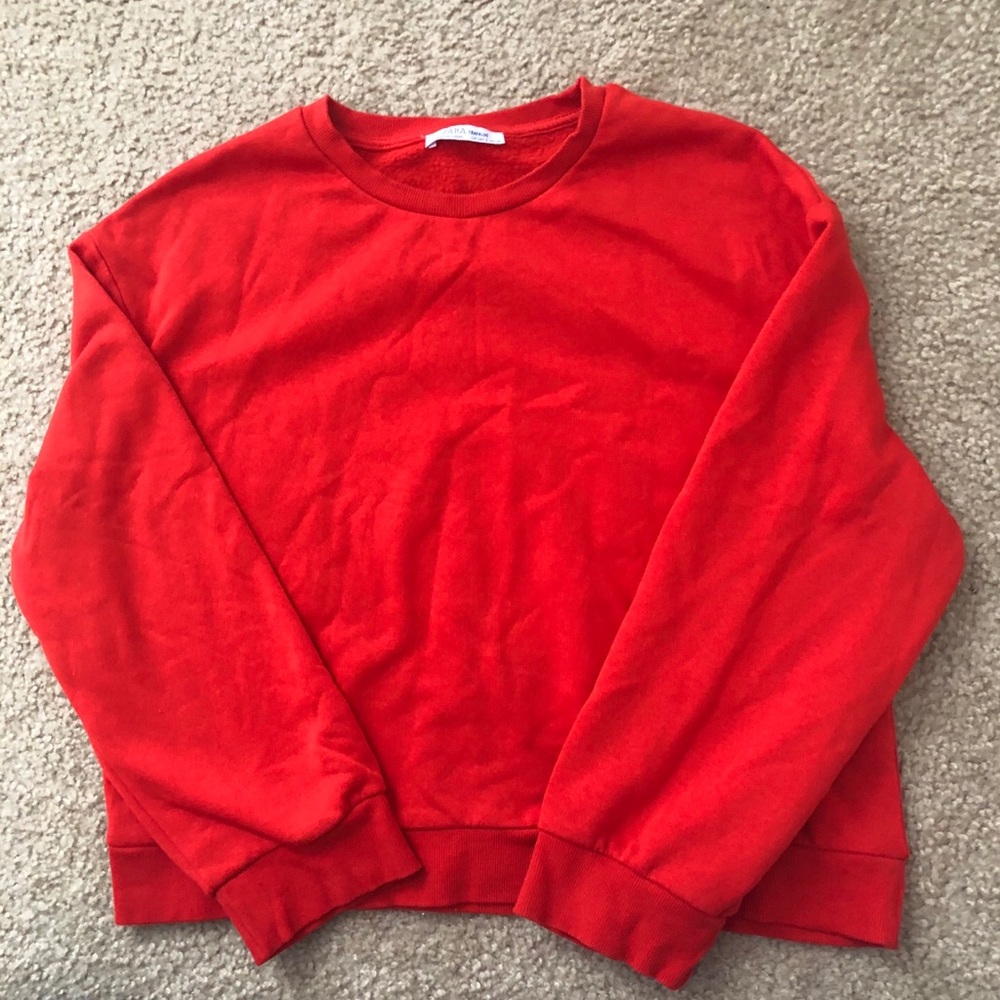 Zara red crew neck sweater
